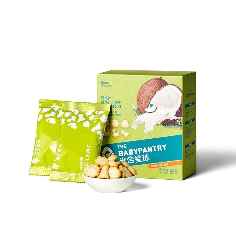 BabyPantry 光合星球 钙铁锌婴幼儿小饼干 牛奶椰子味 80g 13.76元（需买3件，需