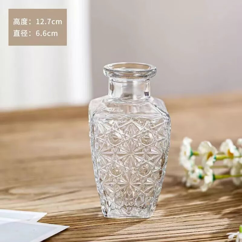 北欧复古花瓶 地中海透明【小方钻】 21.4元