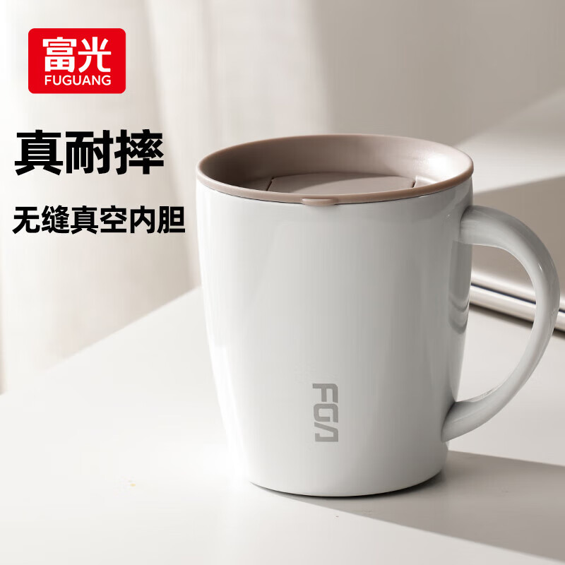 富光 陶瓷/马克杯 白色+不锈钢勺 380ml 29.9元（需用券）