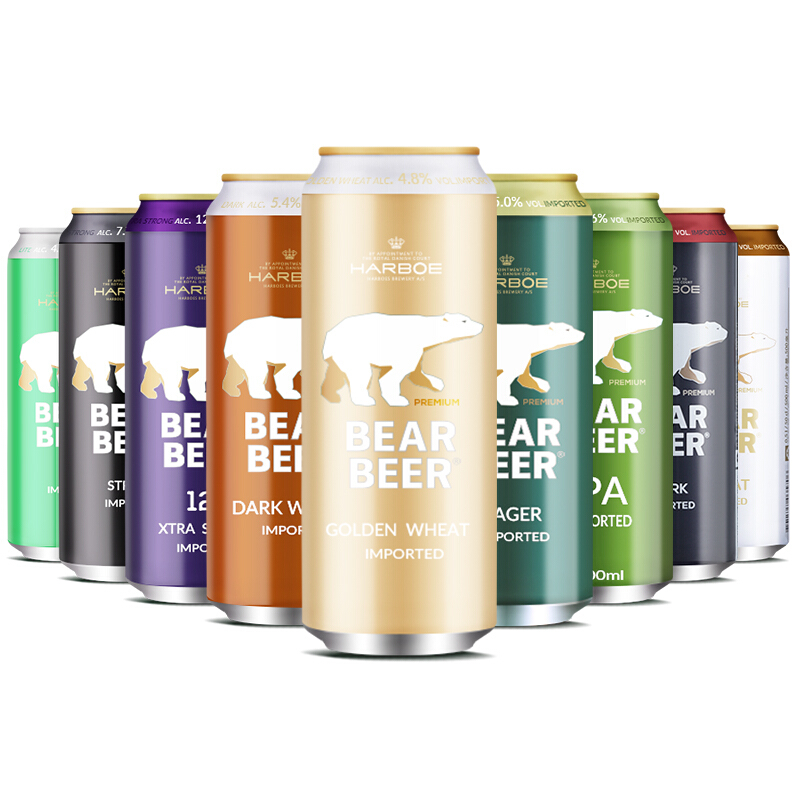 BearBeer 豪铂熊 小麦拉格黑啤混合装啤酒 500ml*12听 79元