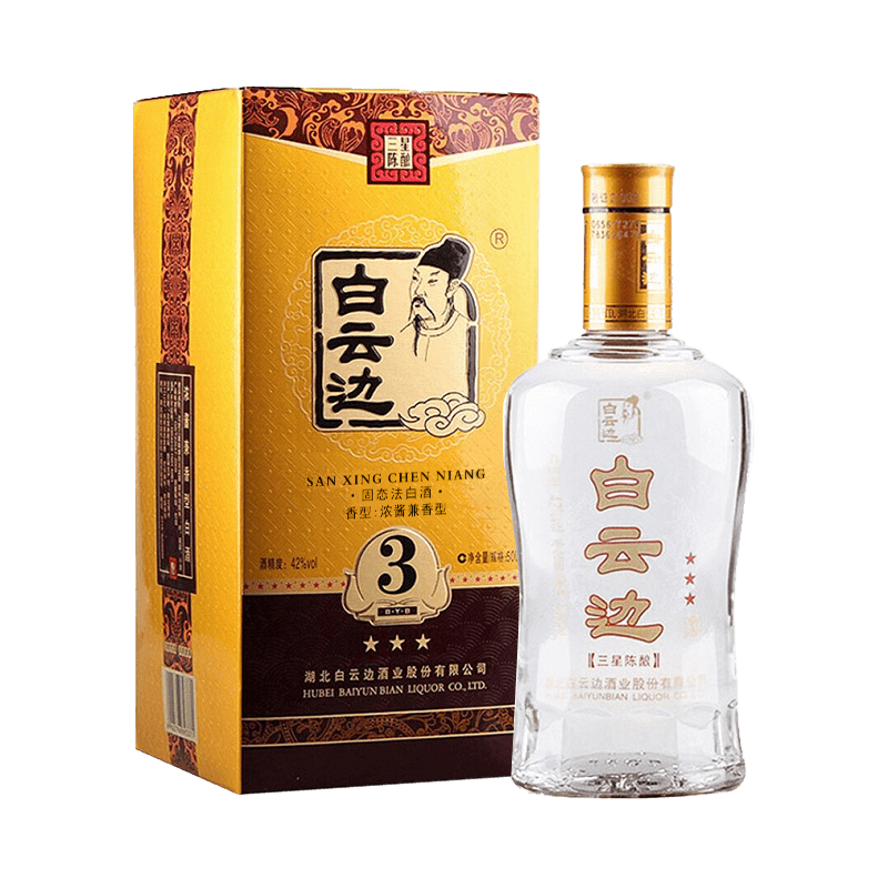 白云边 三星陈酿 浓酱兼香型白酒 42度 500ml 单瓶装 37.62元（需plus会员）