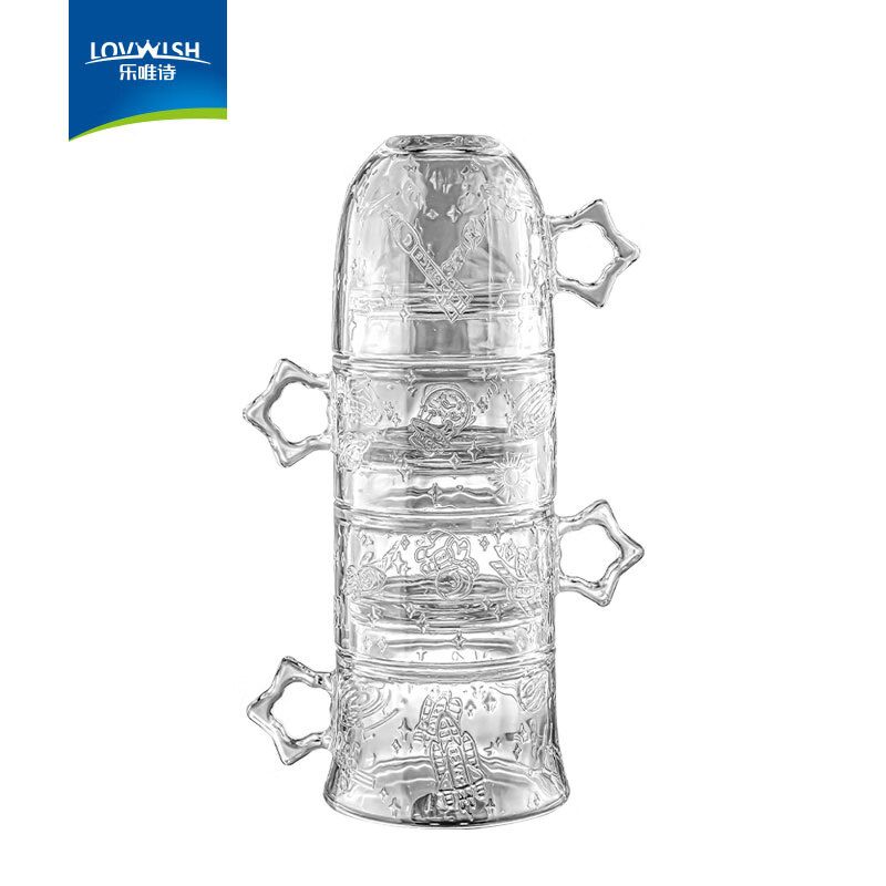 LOVWISH 乐唯诗 玻璃水杯 星空叠叠杯 星空杯4件套 9.66元（需用券）
