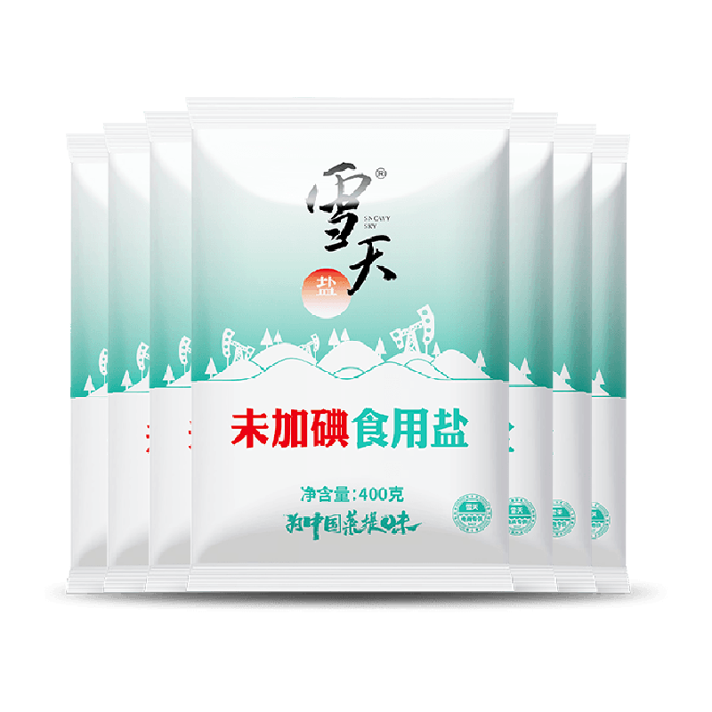 xuetian 雪天 SNOWY SKY 雪天盐 未加碘食用盐 2.8kg 400g*7袋 ￥3.86