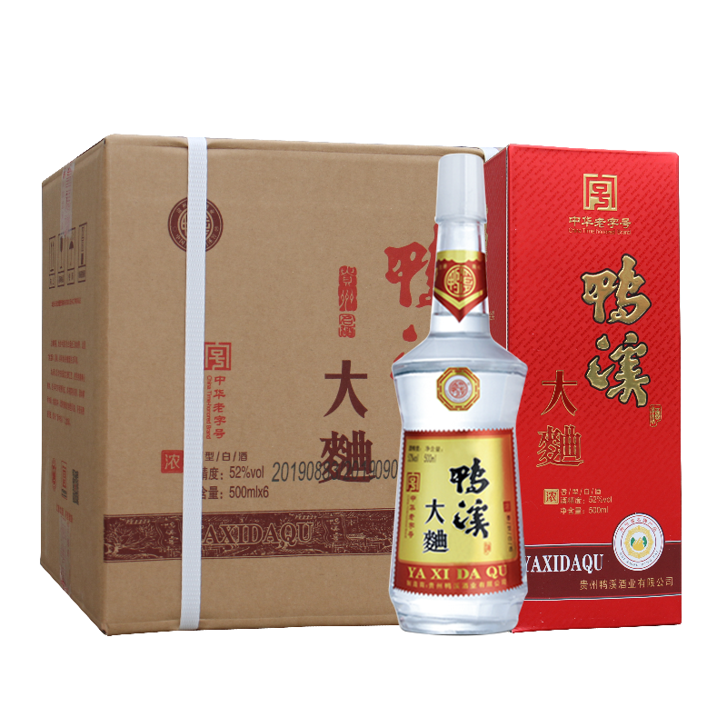 限13号：鸭溪窖 大曲 52度 浓香型白酒 500ml*6瓶 整箱装 237元 包邮（多重优惠