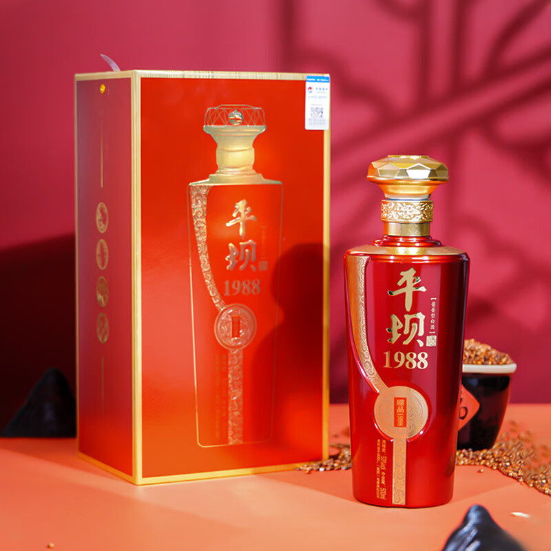 平坝 大曲坤沙纯粮酒53﹪vol 500mL 1瓶 臻品1988红 59.9元（京东试用）