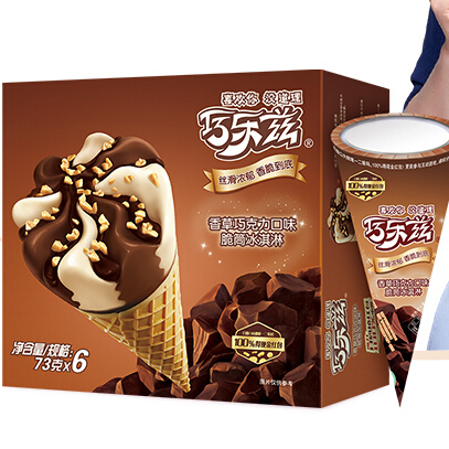 SHUHUA 舒化 伊利巧乐兹香草巧克力口味脆皮甜筒冰淇淋73克/支*6支 8.84元（需