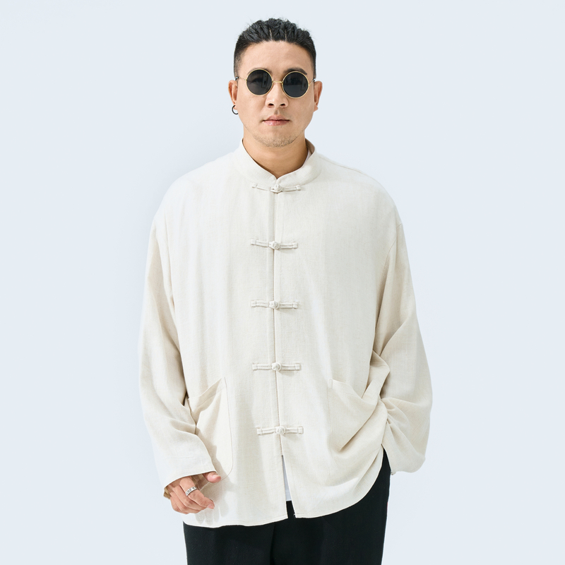 半墨 大码男装中国风亚麻衬衫 MCCQ231840 59.5元