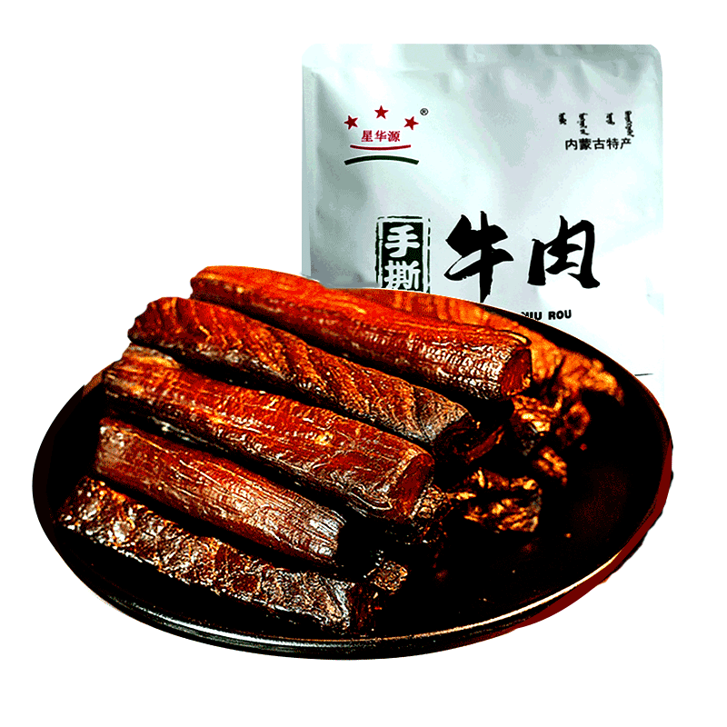 京东百亿补贴：星华源 内蒙古风干手撕牛肉干 三味混装*1袋 500g （1斤） 69.9