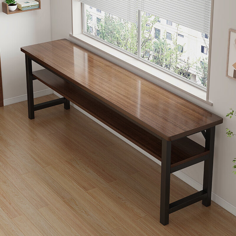 安定家 长条桌 双层拉丝黑橡木色 120cm 85.9元(需用券)