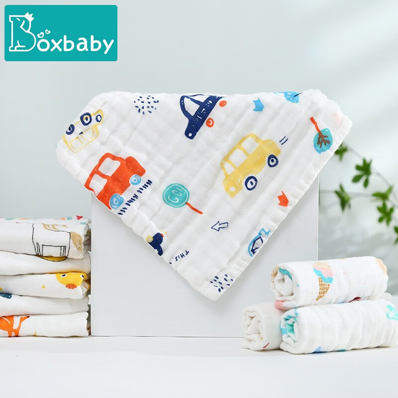 boxbaby 婴儿口水巾超软优棉（5条装 颜色混搭） 15.9元（需用券）