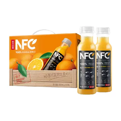 88VIP：农夫山泉 100﹪NFC 橙汁果汁饮料 300ml*10瓶 返后56.65元包邮（返5元卡）