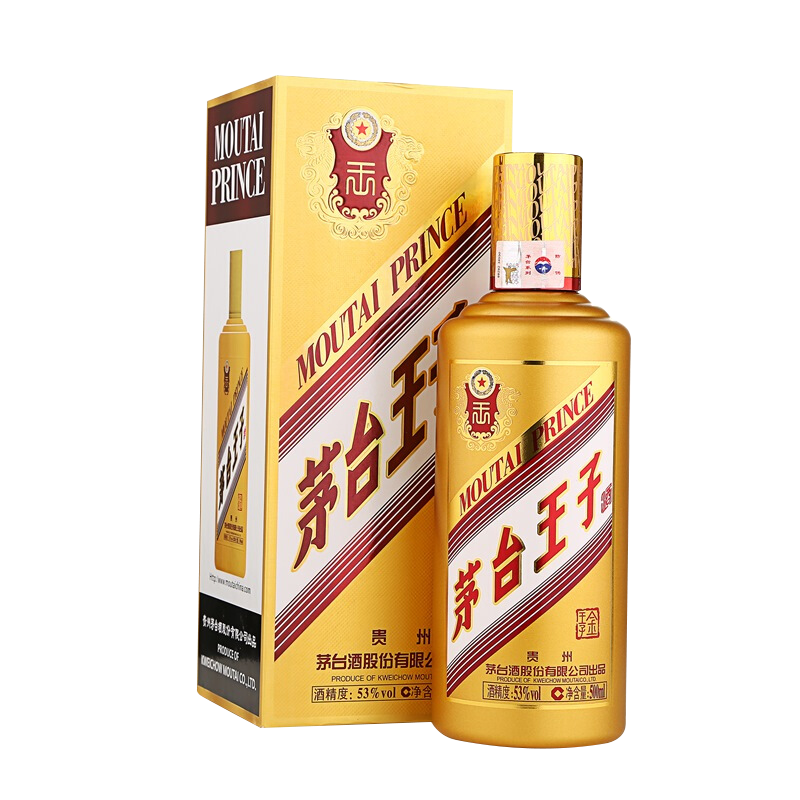 plus会员：茅台（MOUTAI） 金王子 酱香型白酒 53度 500ml*1 单瓶装 225.72元