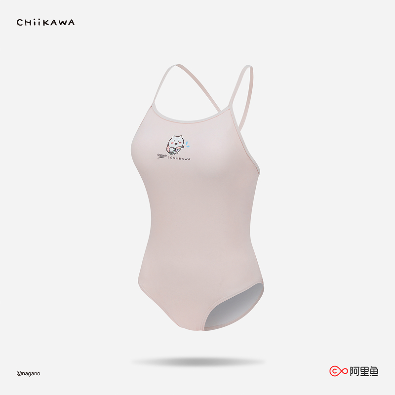 移动端：速比涛 CHIIKAWA系列 俏皮印花细肩带女士连体泳衣 8A10013017910 429元（