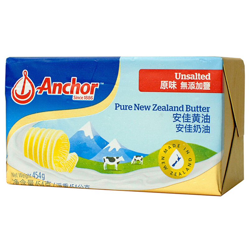 Anchor 安佳 黄金会员价黄油 原味 454g 33.68元（需买3件，需用券）