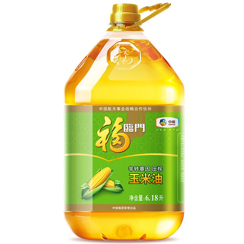 福临门 非转基因 压榨玉米油 6.18L 63.6元