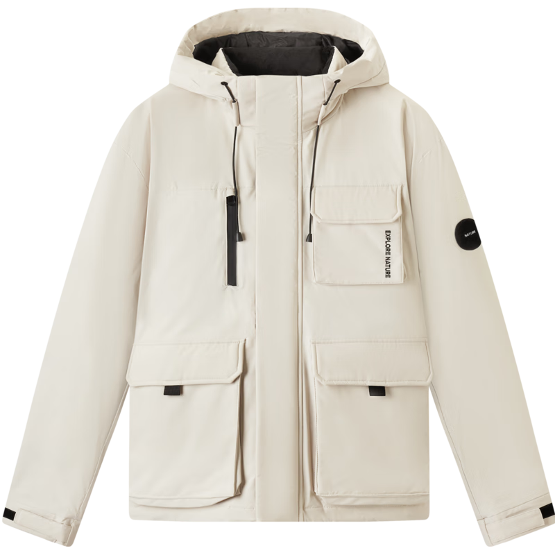 gxgjeans 男装 冬季保暖工装短款连帽羽绒服 275元