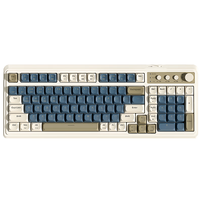 AULA 狼蛛 S99 无线蓝牙有线三模机械手感键盘RGB背光拼色 98.7元包邮