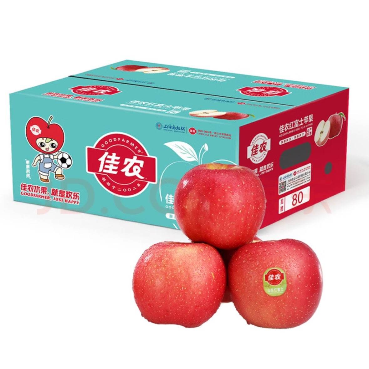 31日20点、plus会员：佳农 烟台红富士苹果 5kg装 单果重190g以上*2件 94.7元（合