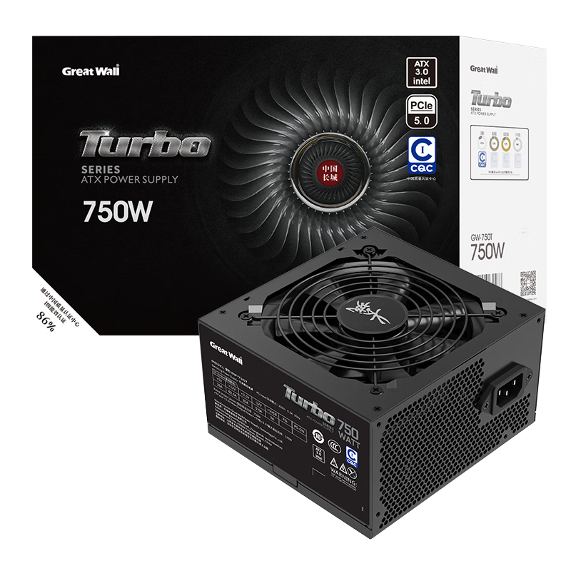 PLUS会员：长城Great Wall 额定750W Turbo750直出线电脑电源 406.96元