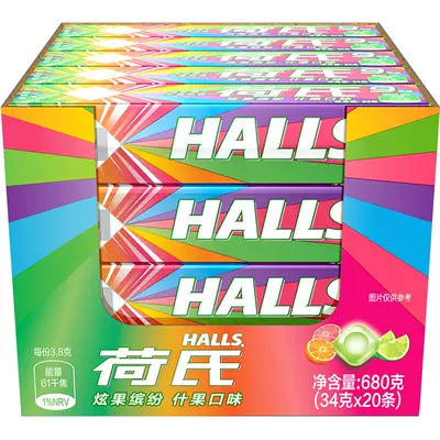 88VIP、需福袋：HALLS 荷氏 薄荷糖 混合口味34g*6条54粒 16.9元