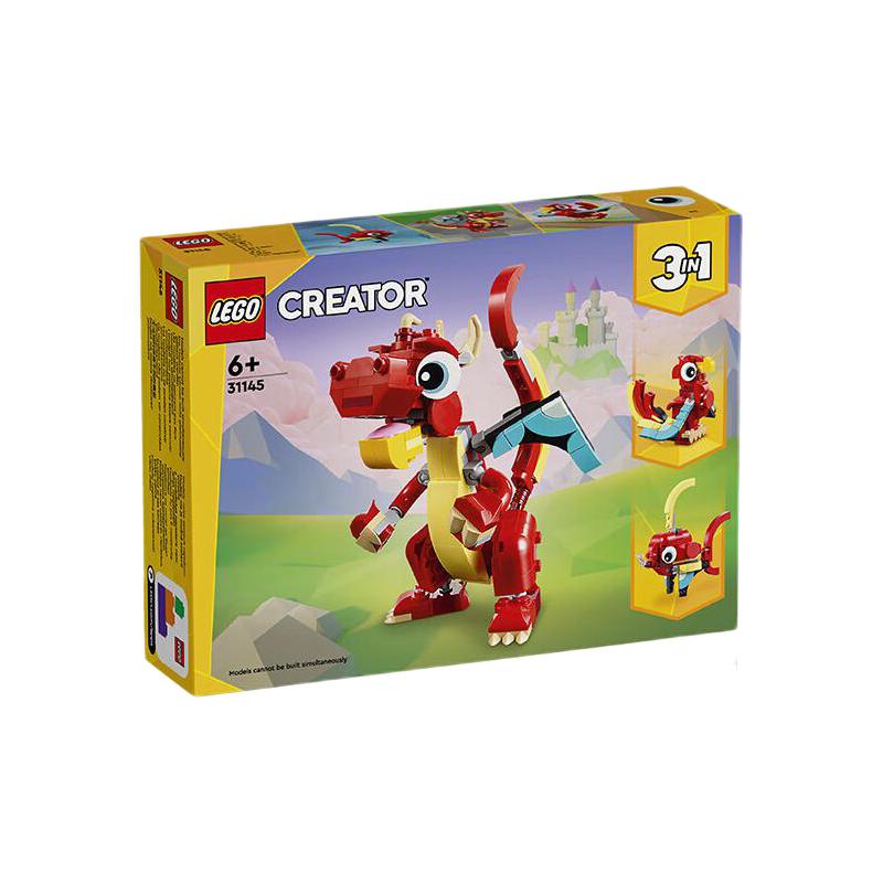 LEGO 乐高 积木31145红色小飞龙6岁+男孩女孩儿童玩具新年礼物上新 69.05元（需