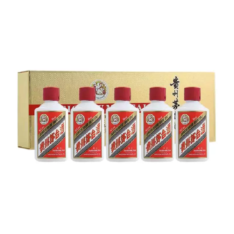 MOUTAI 茅台 飞天金色条盒53度50ml*5瓶小金条礼盒装 ￥821