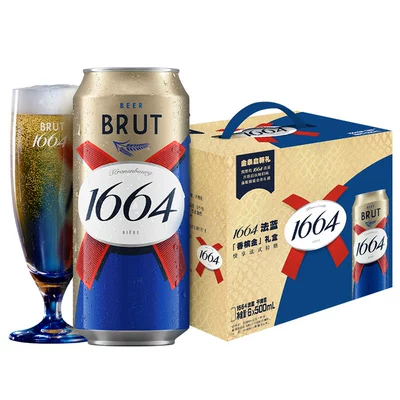 88VIP、限地区：Kronenbourg 1664凯旋 1664法蓝干啤酒500ml*6罐礼盒 返超市卡后27.02
