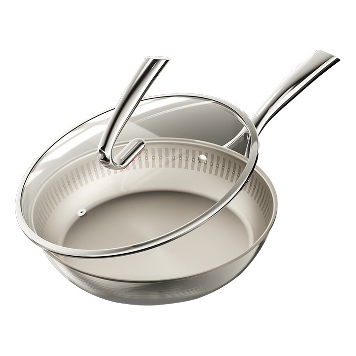 京东京造 钛金纯钛平底锅煎锅炒菜无涂层燃气灶电磁炉 28cm 499元