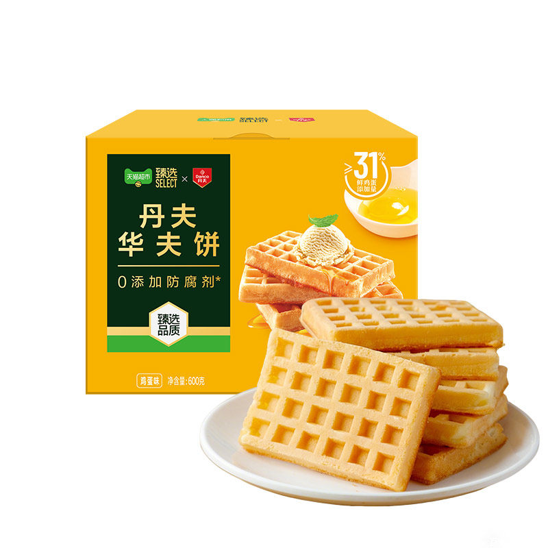 88VIP：丹夫 华夫饼 鸡蛋味 600g 盒装 25.4元（需用券）