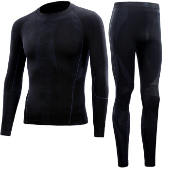 PELLIOT 伯希和 户外运动保暖功能排汗内衣男女套装1855 男黑色XL 225元