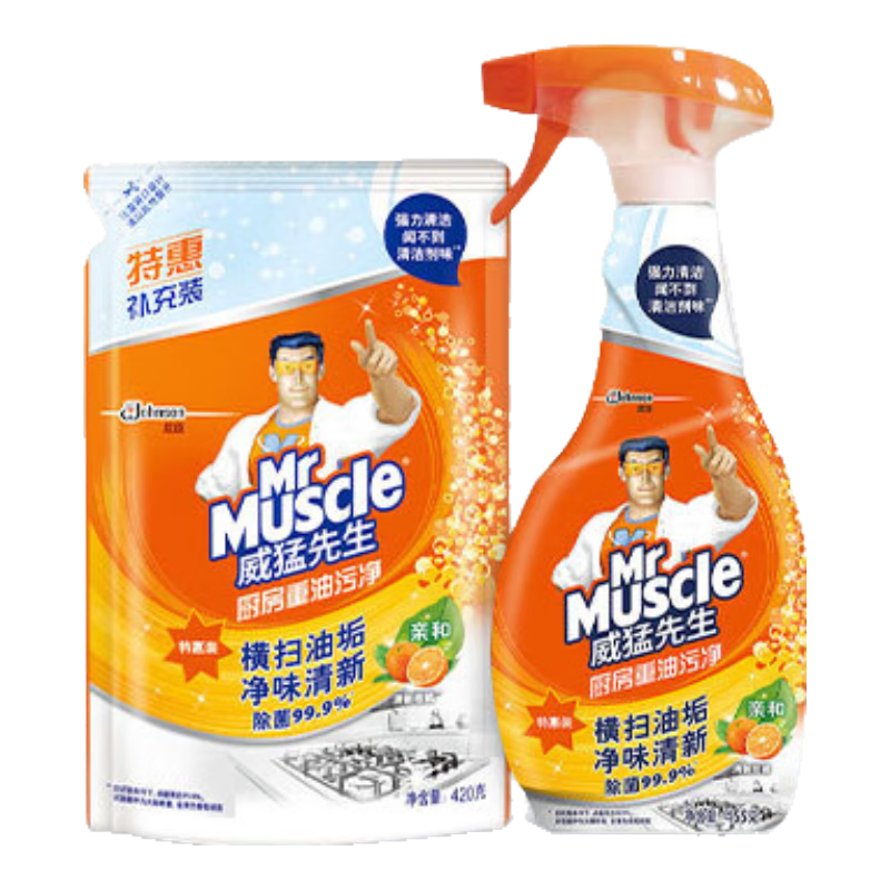 PLUS：Mr Muscle 威猛先生 厨房清洁剂 455g+420g 11.7元