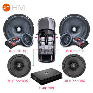 惠威（HiVi）T4000+KX165+KX165C 汽车音响前后门6.5英寸套装喇叭专业改装高音车