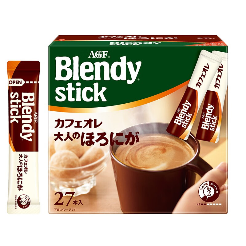 AGF Blendy牛奶速溶咖啡 微苦27条 17.48元（需买3件，需用券）