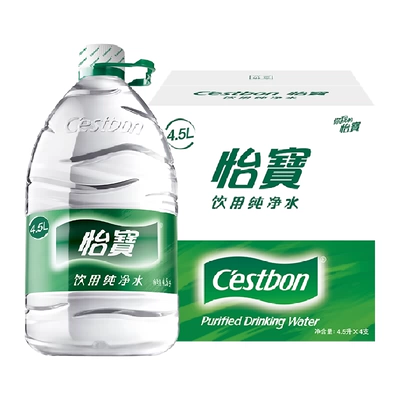 再降价、怡宝 4.5L 桶装饮用水 4桶 19.01元