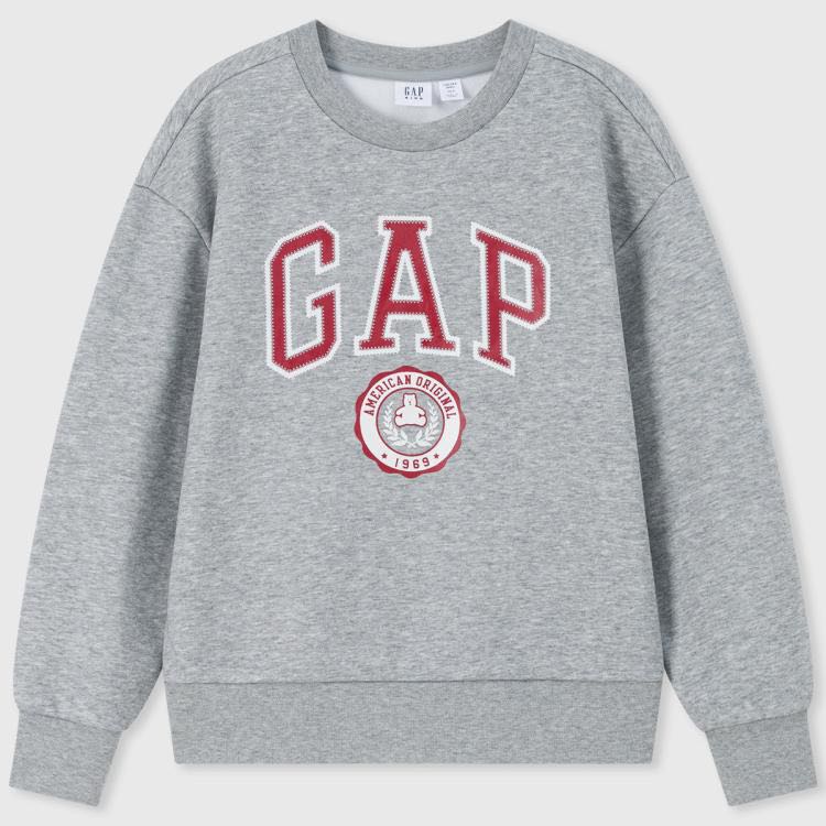 Gap 盖璞 男童2024秋季款字母logo抓绒长袖卫衣642567 99元