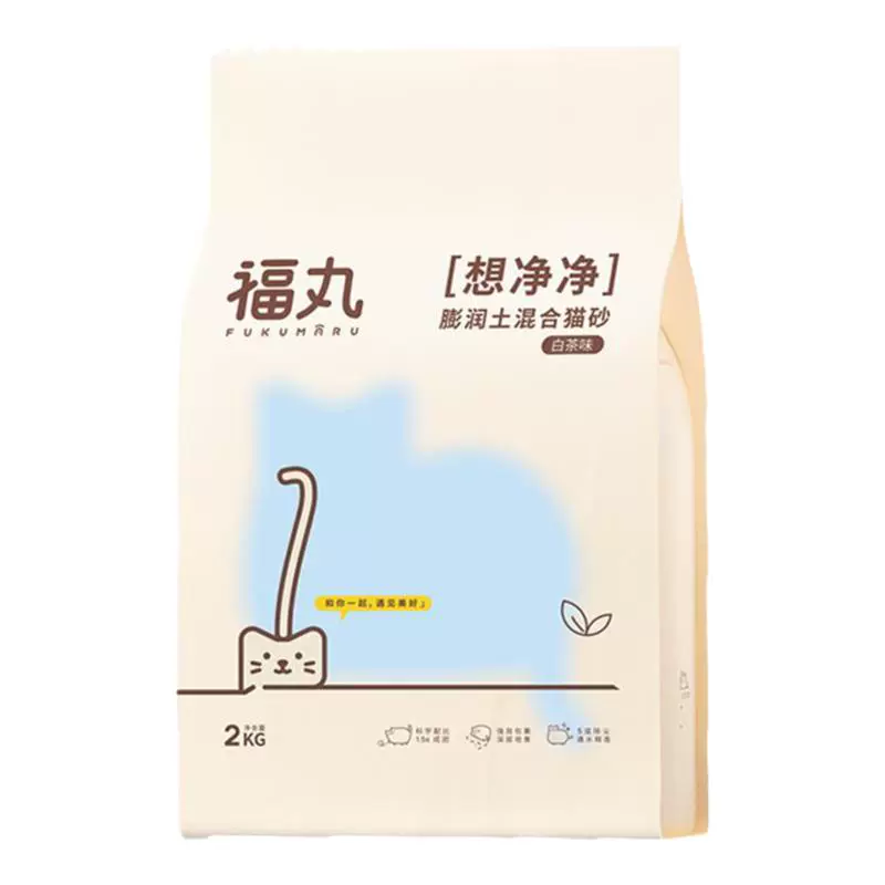 福丸 想净净 膨润土混合猫砂 2.7kg 白茶味 ￥12.9