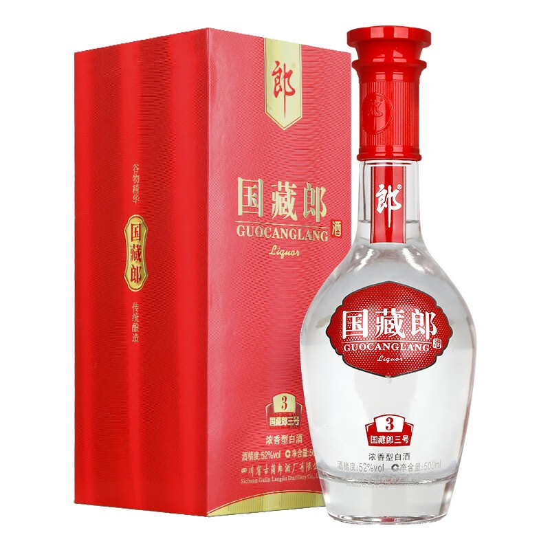 再补货：郎酒郎酒 国藏郎 浓香型白酒 佳节礼盒送礼 52度 500mL 1瓶 三号单瓶