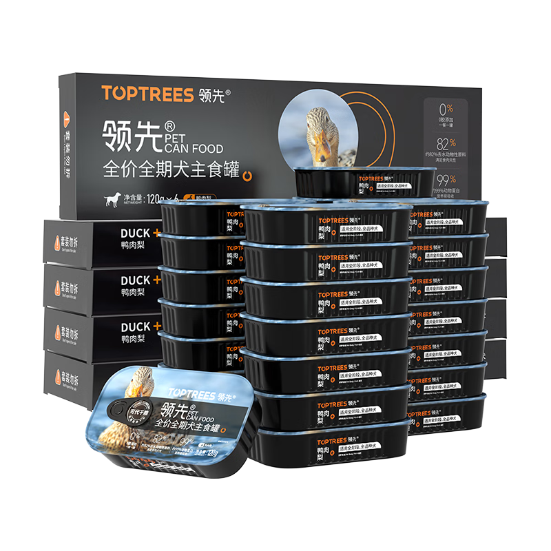 京东PLUS：领先 狗罐头全价全期犬主食罐湿粮零食狗粮鸭肉梨120g*30罐