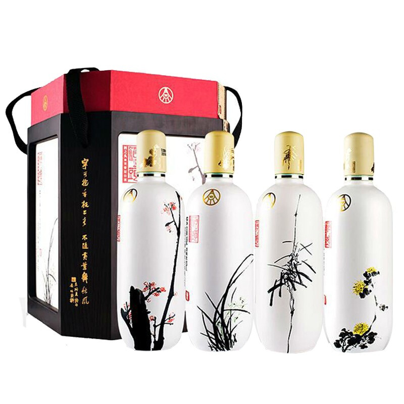 WULIANGYE 五粮液 酿神梅兰竹菊礼盒 浓香型白酒 58度500ml*4瓶 年货礼盒 1142.14元