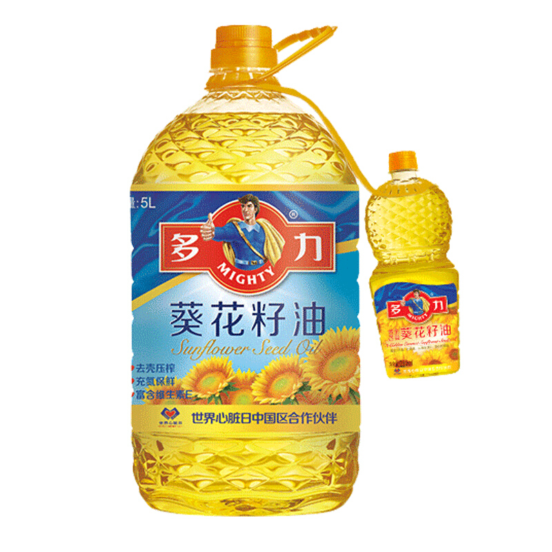 多力 葵花籽油组合装 5L+238ml 68.2元