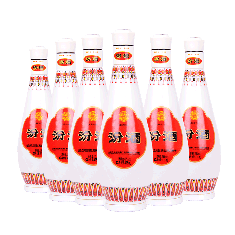 Plus会员：汾酒 乳玻汾酒 清香型白酒 48度 475mL 6瓶 整箱装 276.02元（20补贴券