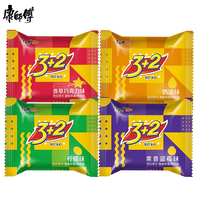 康师傅 3+2苏打夹心饼干 清新柠檬味 680g 18.78元（需买3件，需用券）