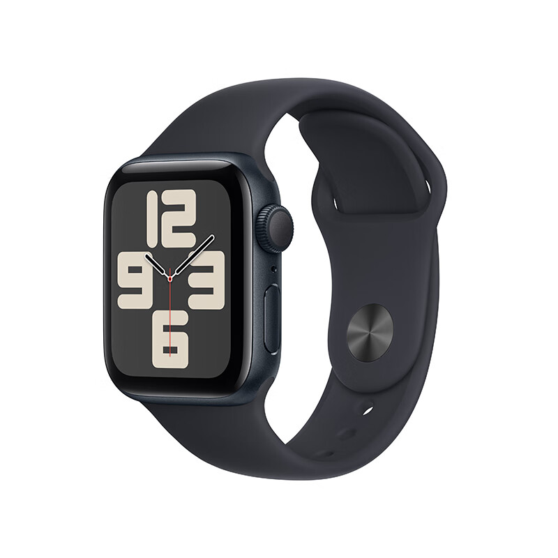 春焕新、PLUS会员：Apple 苹果 Watch SE 2023款 智能手表 GPS版 40mm 午夜色 橡胶表