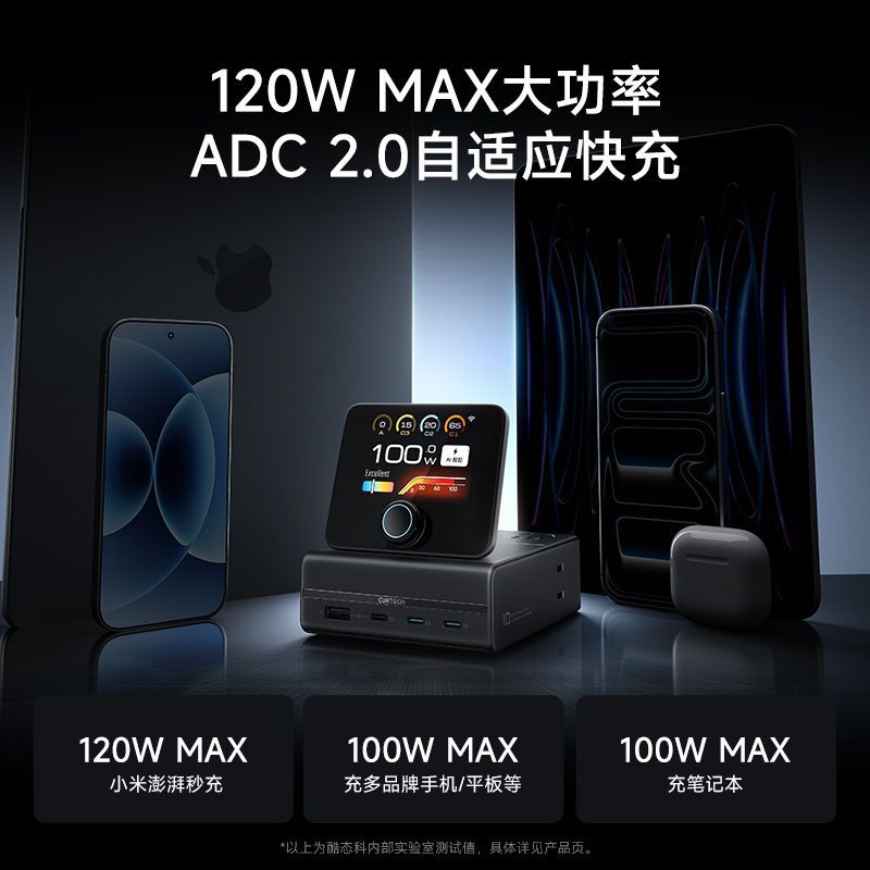 酷态科 10号电能基站 120W快充 桌面充电站 85.4元 - 清风线报