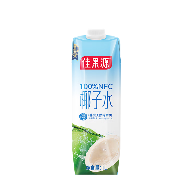 佳果源 100﹪NFC椰子水 1L×1瓶 天然电解质饮料 9.2元/件（共110.36元）