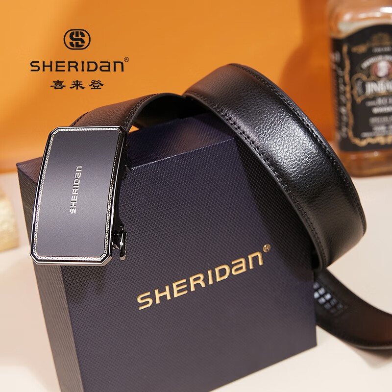 SHERIDAN 喜来登 男士牛皮自动扣腰带 SH521565S 49元（需用券）