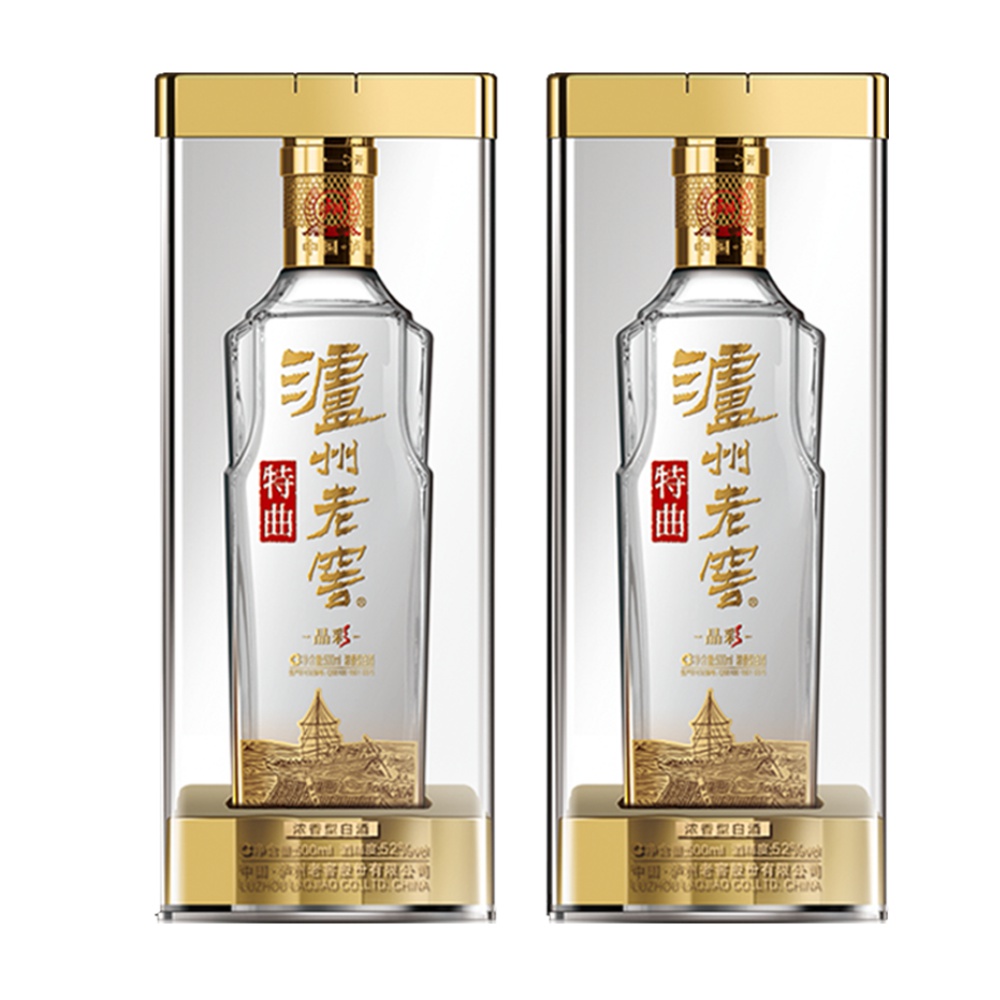 泸州老窖 特曲晶彩 浓香型 高度白酒 52度500ml*2 双瓶装 纯粮宴请 含礼袋 364