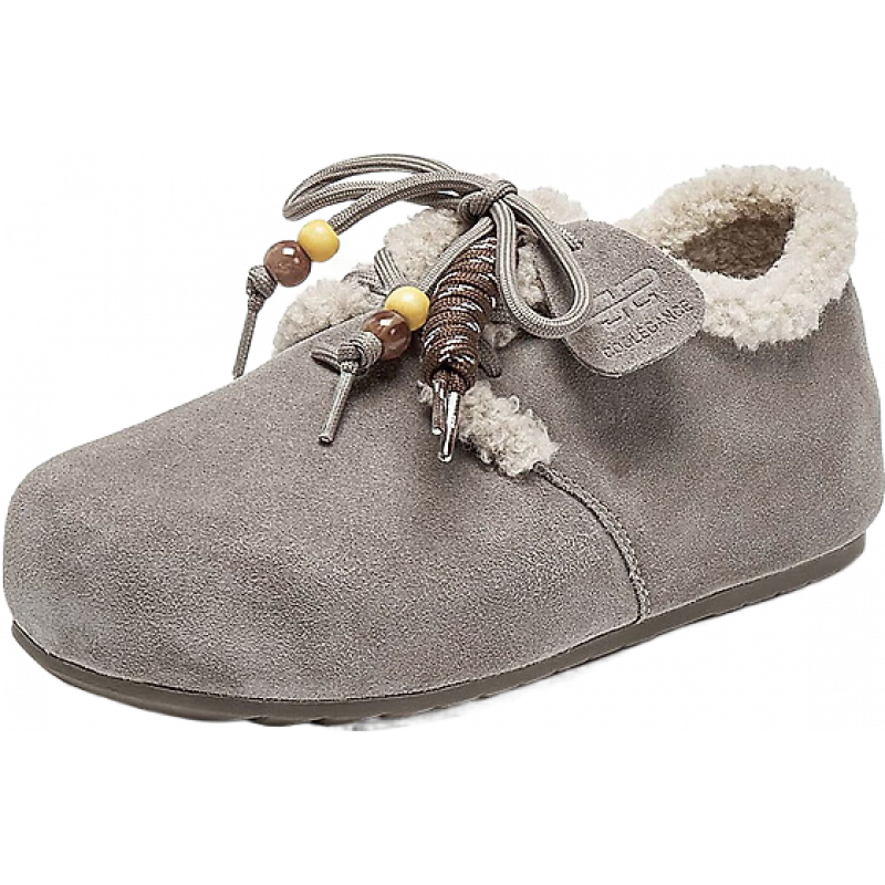 百丽 厚底松果吐司2代勃肯鞋女商场款串珠休闲鞋E1J1DCM5 灰色-毛里 37 479元（