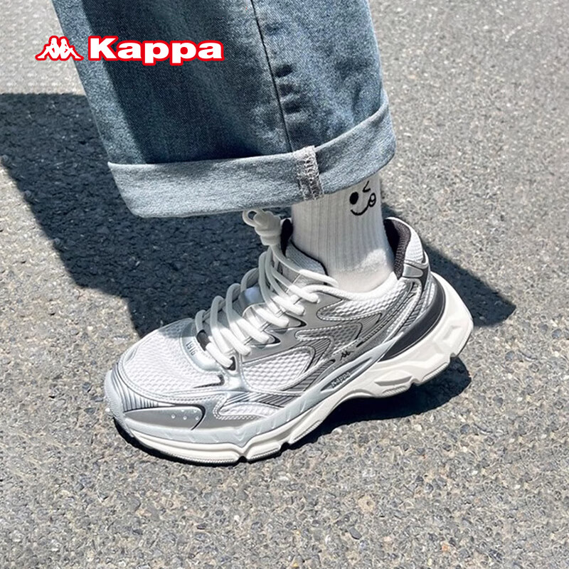 PLUS会员：Kappa 卡帕 银色厚底老爹鞋 K0DU5MG14CJ-0328 297.06元包邮（需用券）