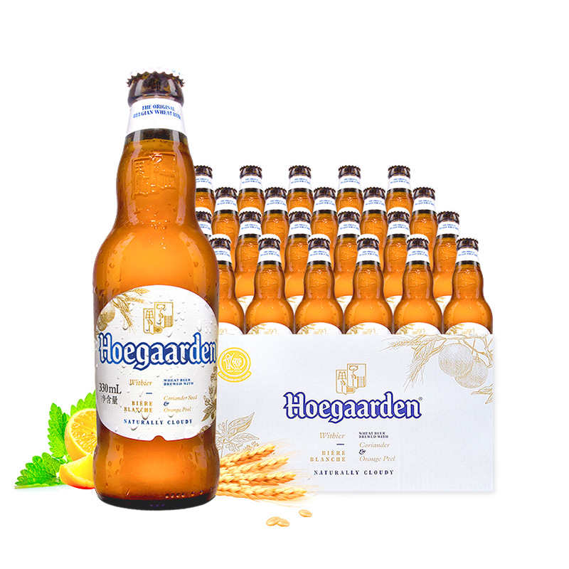百亿补贴：Hoegaarden 福佳 比利时小麦白啤酒 330ml*24瓶 107元包邮（多人团）